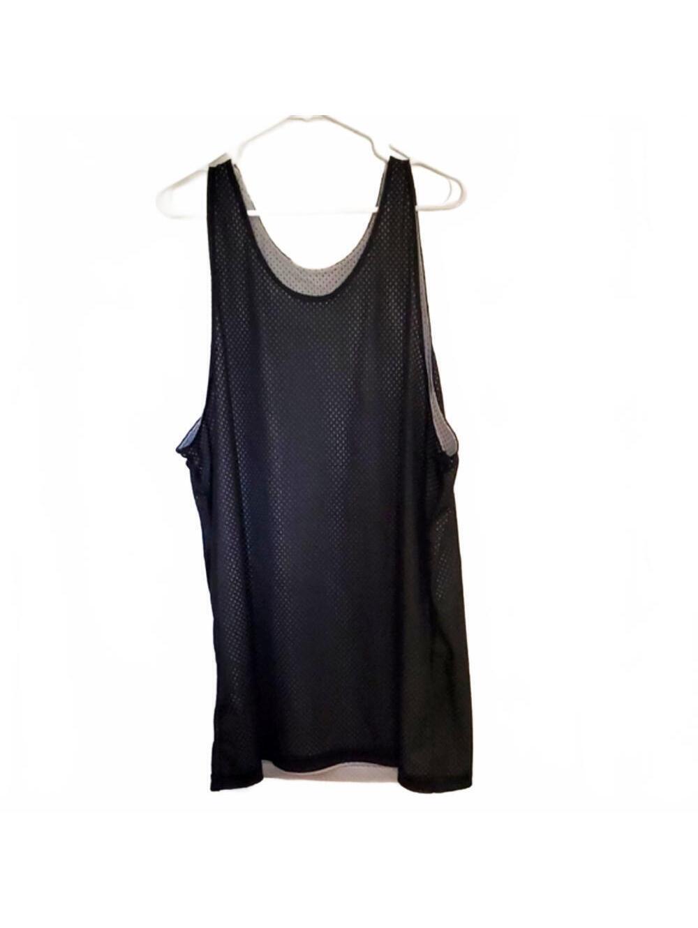 Men's Black Reversible Mesh Tank Top Jersey – Casual Lightweight Athletic Style